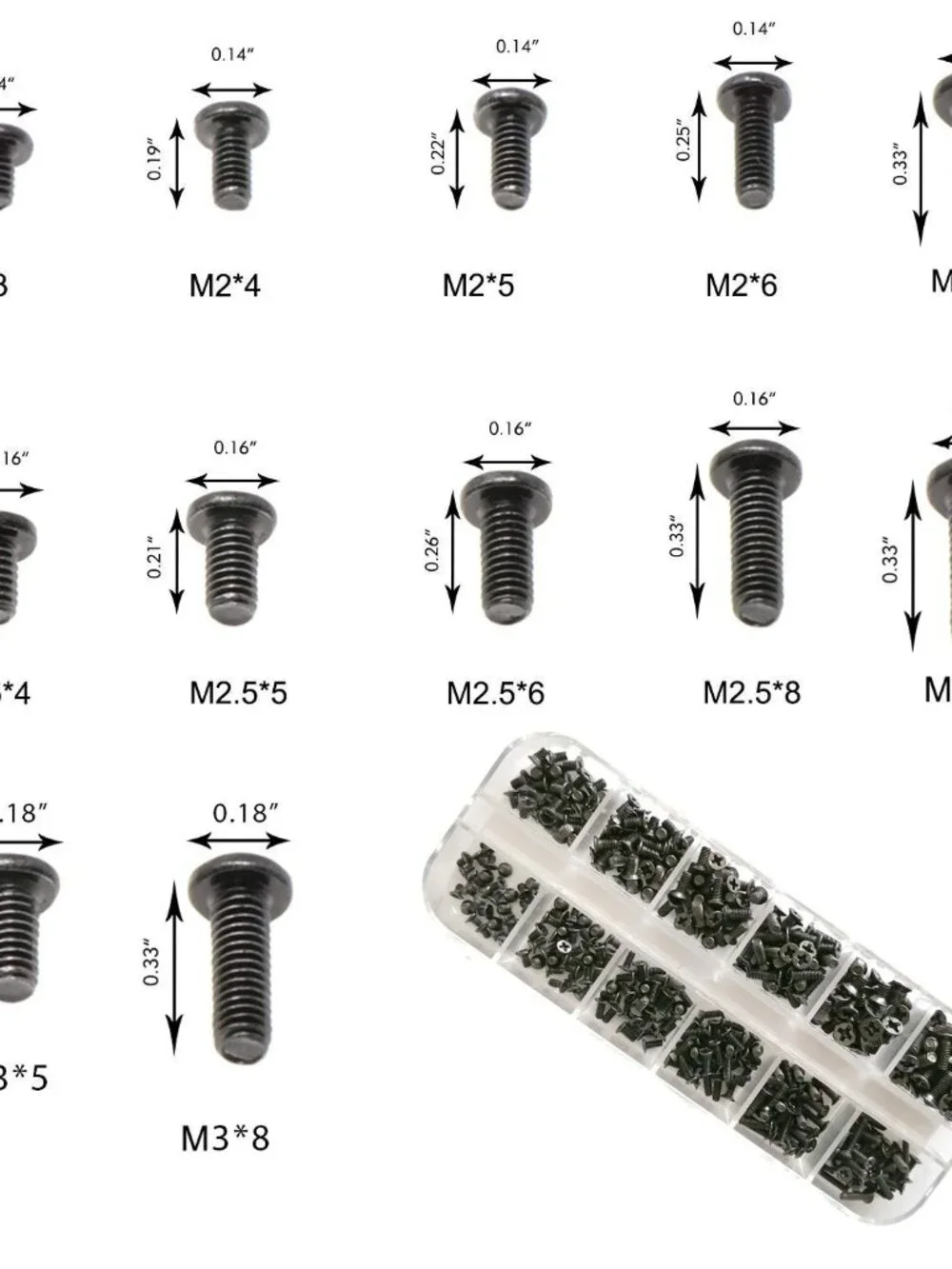 Easycargo 240pcs 12 Sizes Laptop Screws Kit, Notebook Computer Replacement Screw